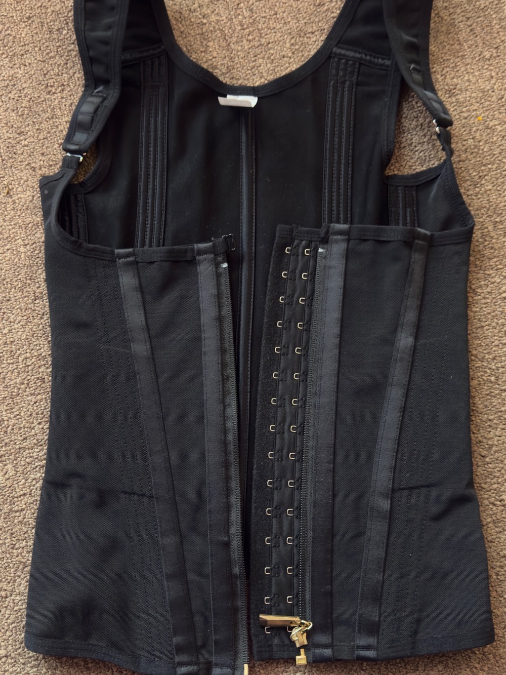 Black Corset-Style Bodysuit